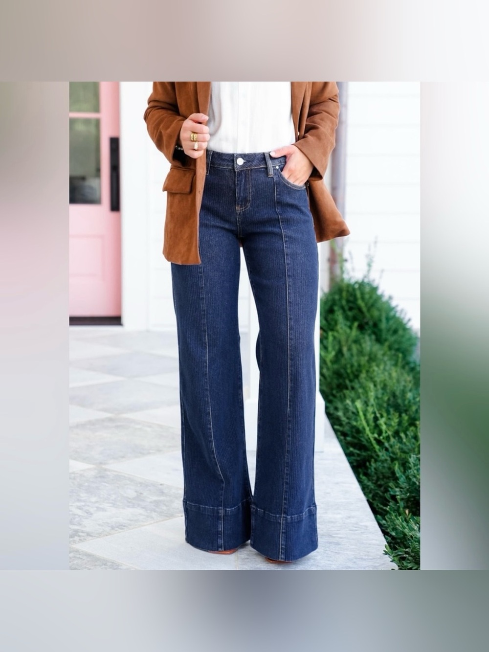 Risen x Freckled Poppy Lane Mid Rise Wide Leg Jeans Size 26 NEW - Picture 14 of 14